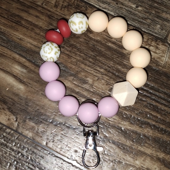 Keychain bracelet, silicone bead - Picture 4 of 5
